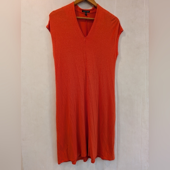 EILEEN FISHER Womens Lightweight Viscose Jersey Stretch Drape V-neck Dress - Picture 11 of 11